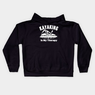 Kayaking Is My Therapy Kids Hoodie